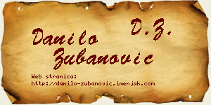 Danilo Zubanović vizit kartica